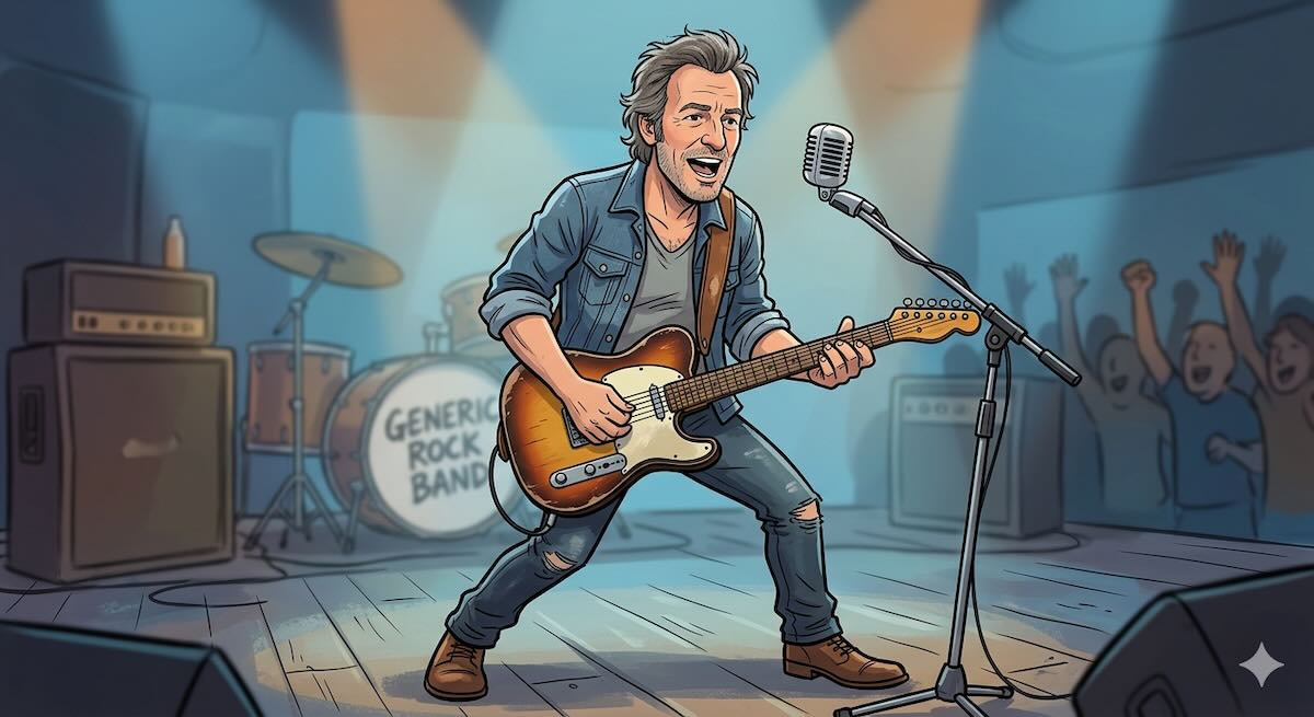 Singer with a guitar
